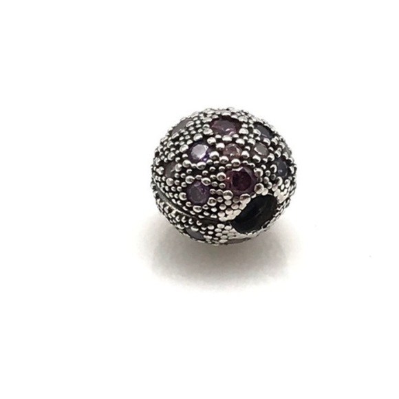 Pandora Pink Purple CZ Sparkly Cosmic Stars Rare Retired Clip Bead Charm - Picture 4 of 6